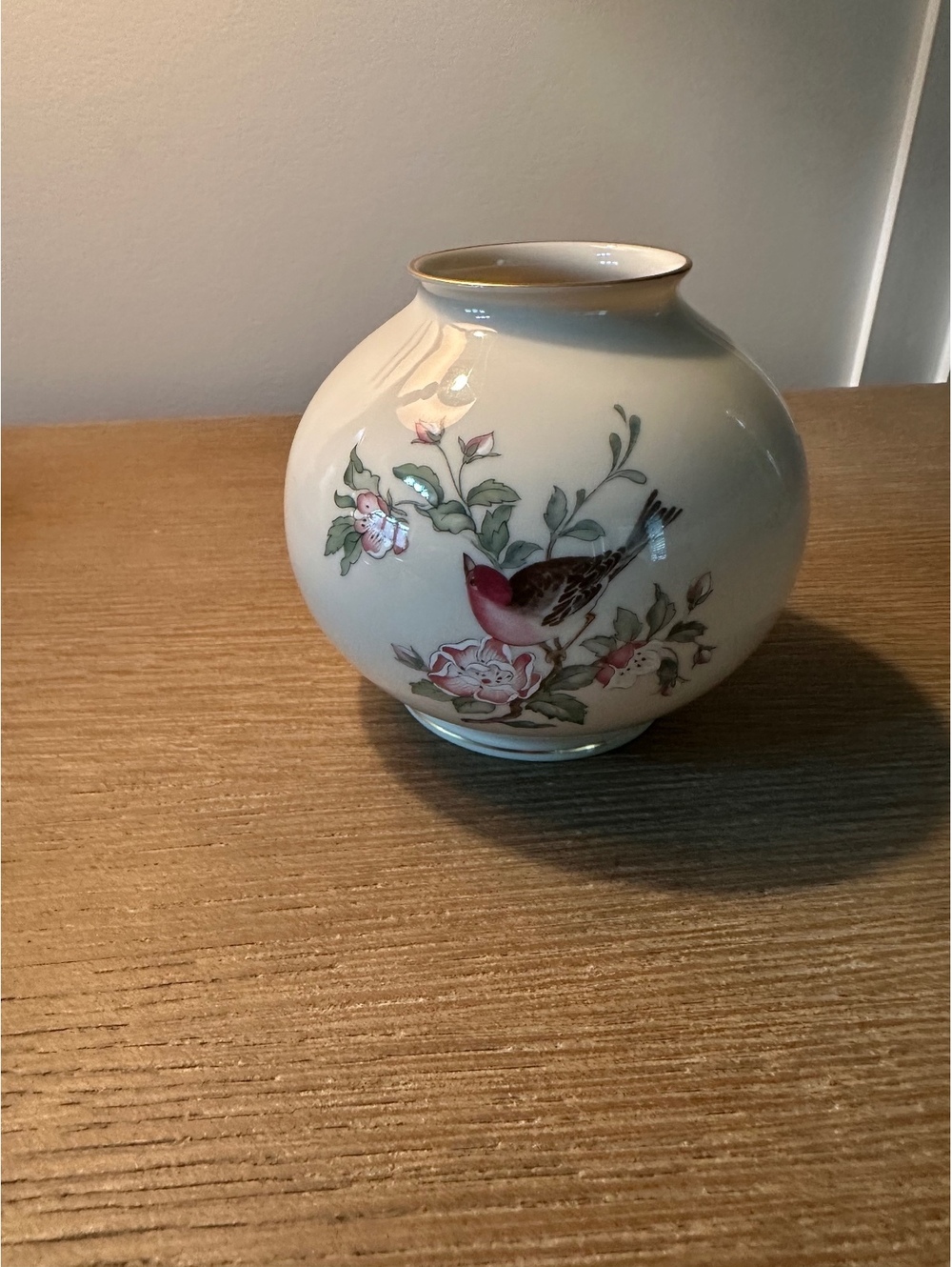 Lenox Serenade Bird & Floral Vase – Made in USA